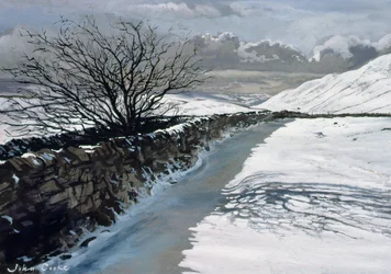 Neve sopra Barbondale, Barbon, vicino a Kirby Lonsdale, Cumbria